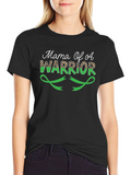 Mama Of A Warrior T-Shirt Green Ribbon Leopard Print product image 1