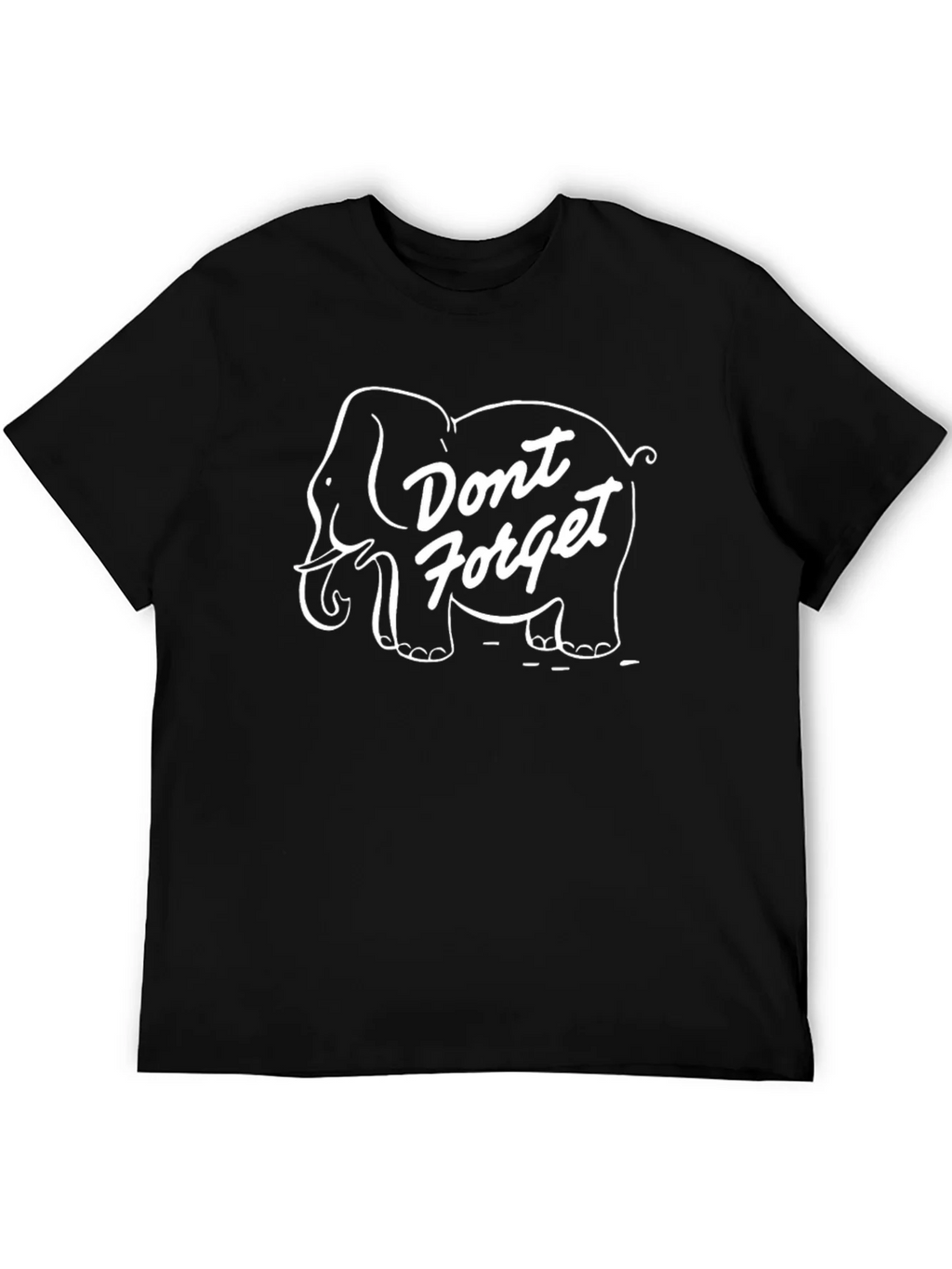Dont Forget Elephant T-Shirt - Black Crew Neck Tee product image 5