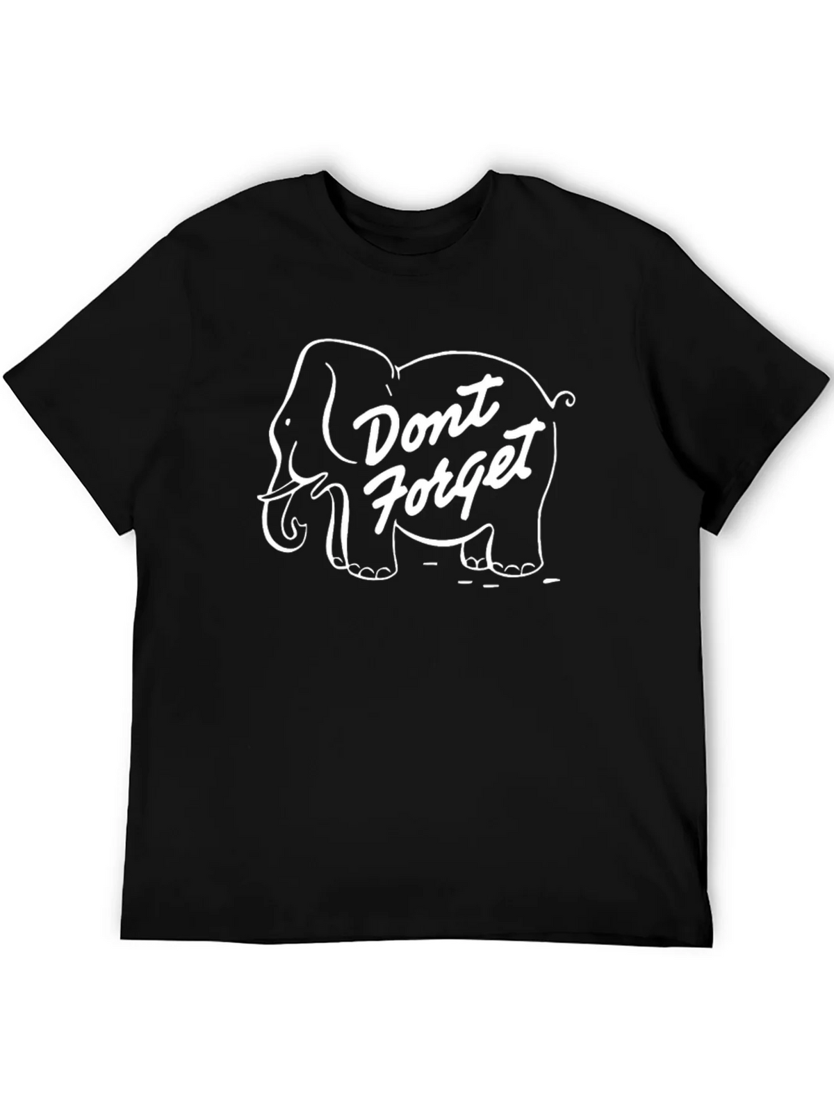 Dont Forget Elephant T-Shirt - Black Crew Neck Tee product image 5