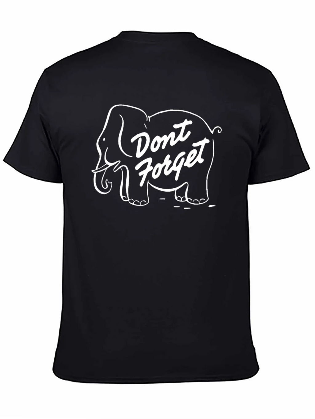 Dont Forget Elephant T-Shirt - Black Crew Neck Tee product image 4