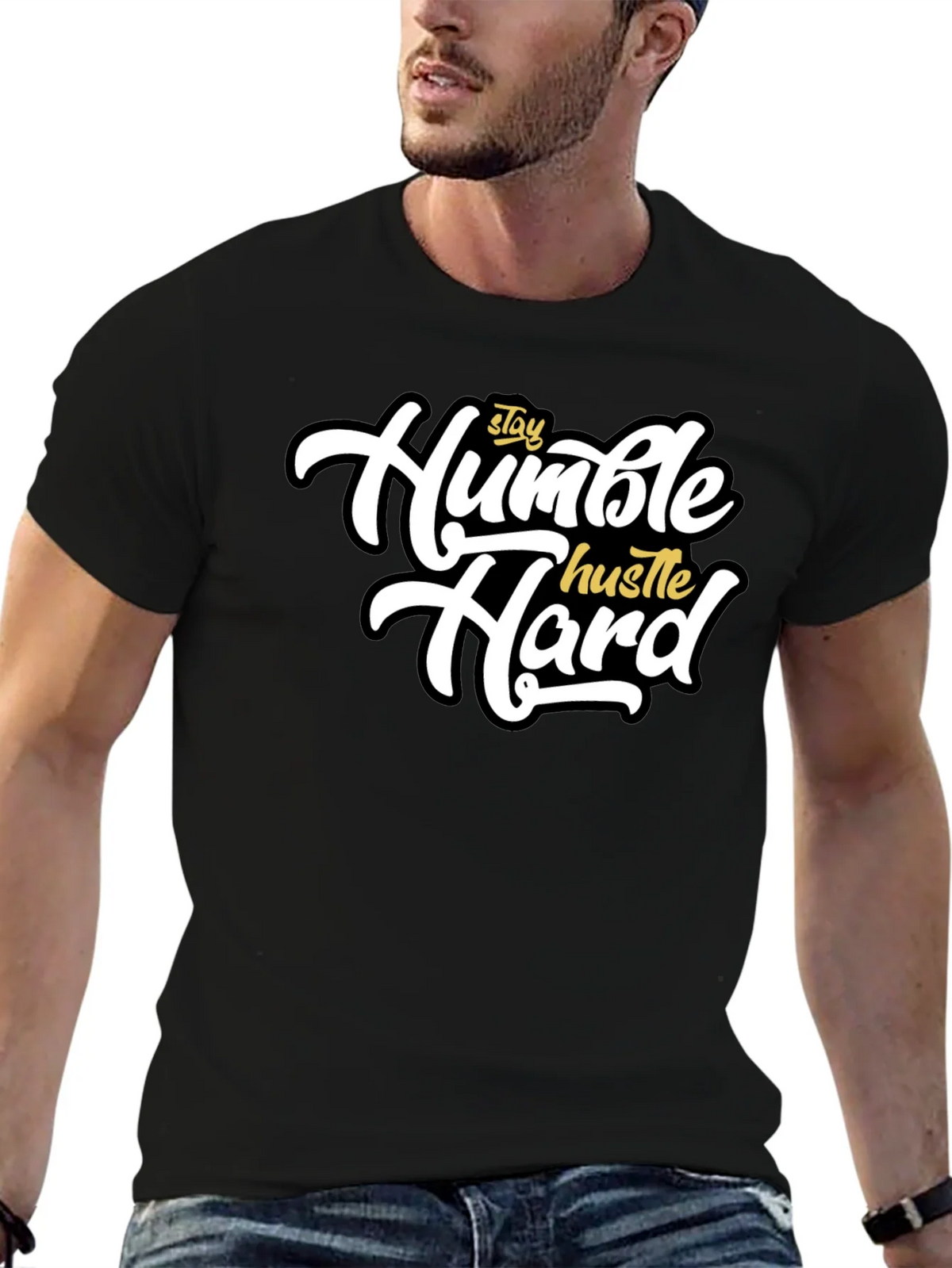 Stay Humble Hustle Hard Black T-Shirt product image 6