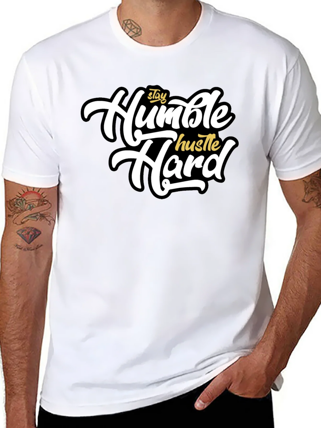 Stay Humble Hustle Hard Black T-Shirt product image 7