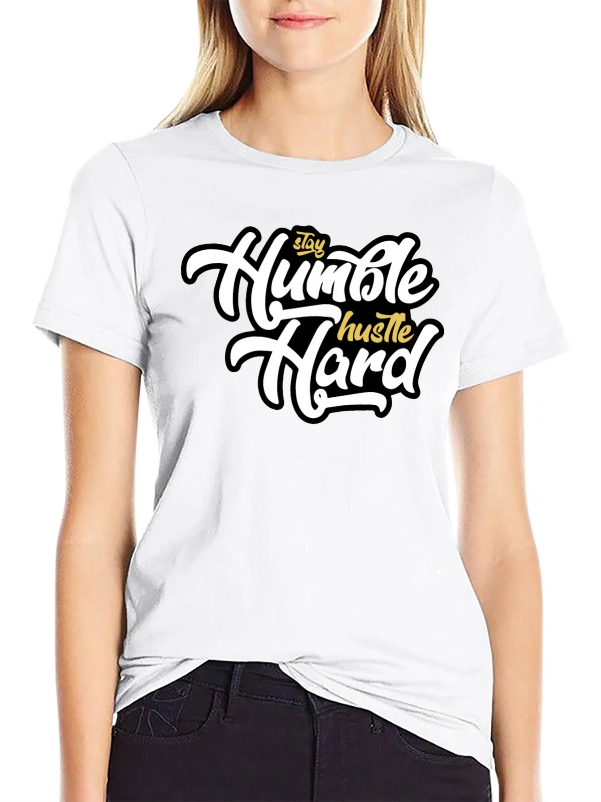 Stay Humble Hustle Hard Black T-Shirt product image 8