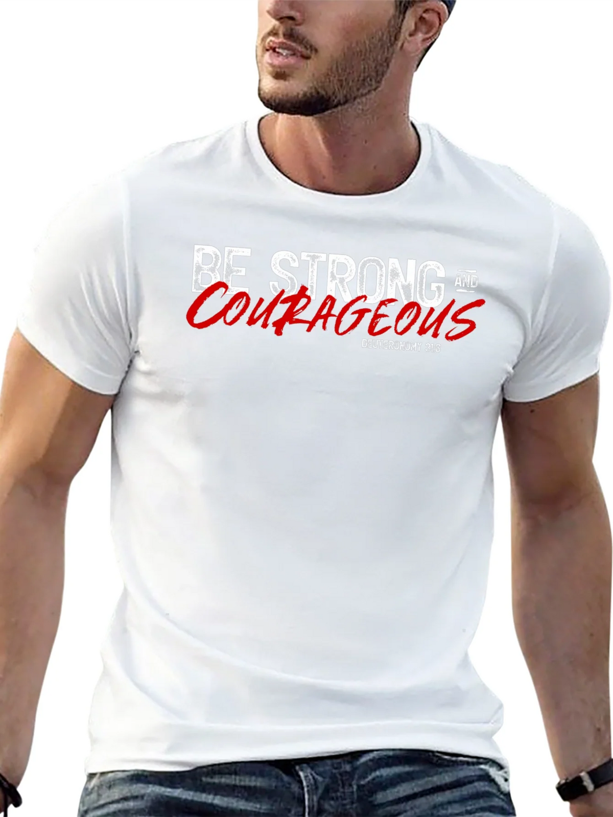Be Strong and Courageous Black T-Shirt product image 12