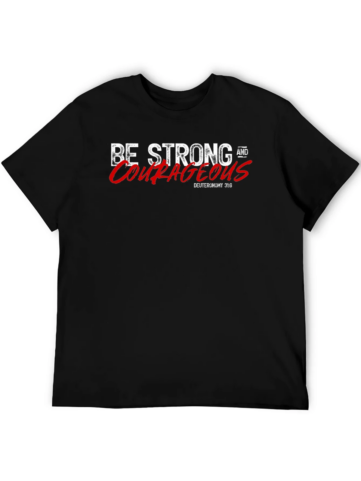 Be Strong and Courageous Black T-Shirt product image 5