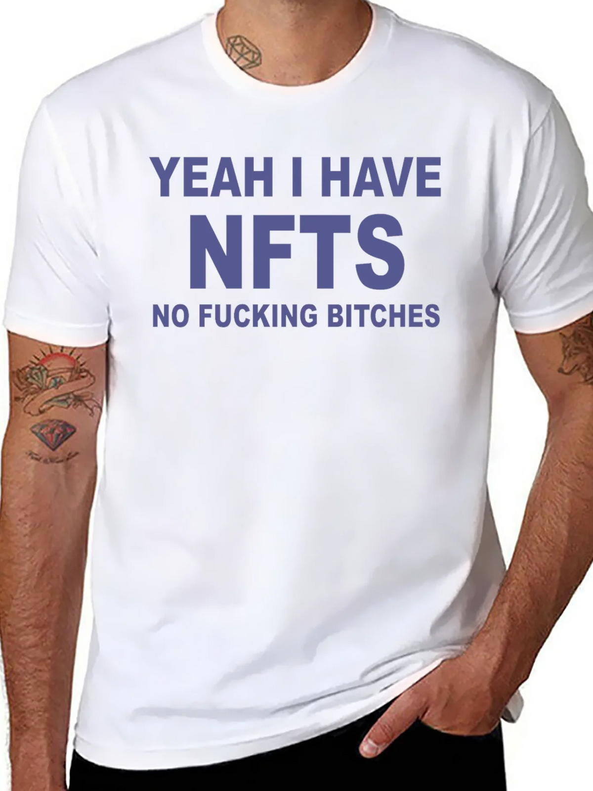 NFTs No Bitches Funny T-Shirt product image 7