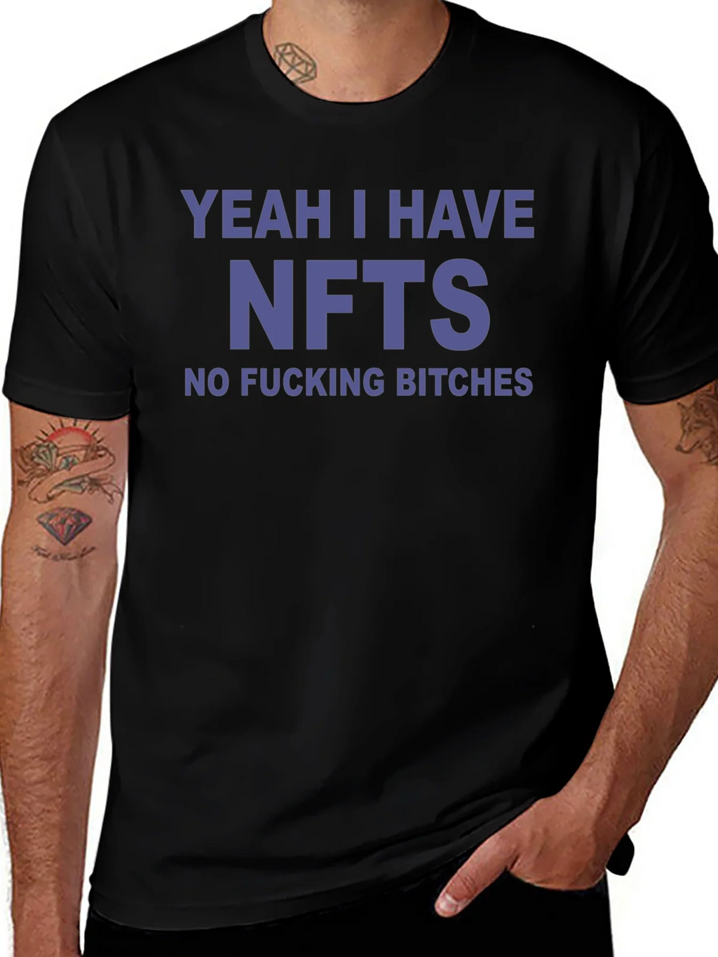 NFTs No Bitches Funny T-Shirt product image 1