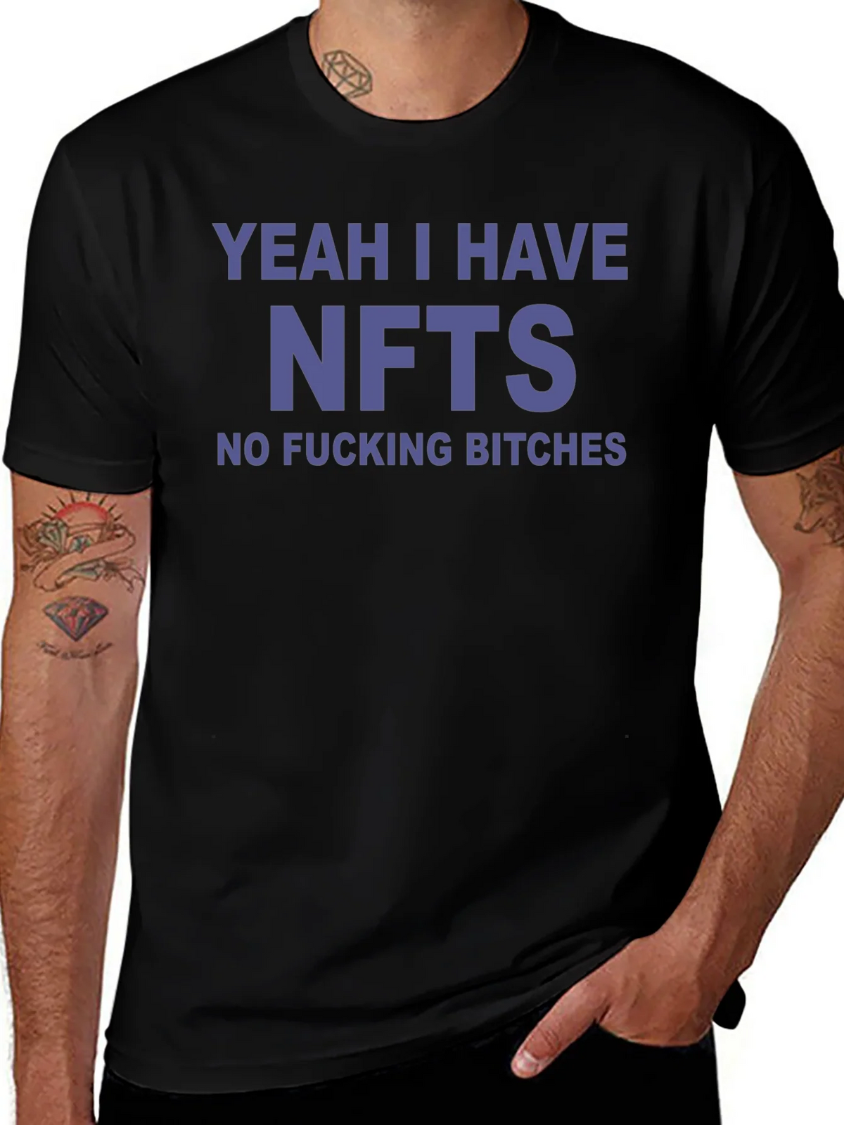 NFTs No Bitches Funny T-Shirt product image 1