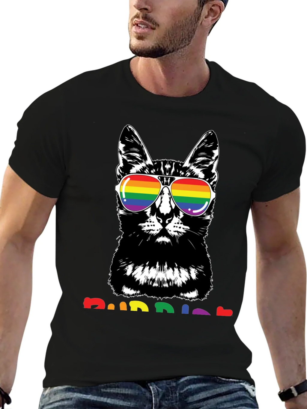 Cool Cat Rainbow T-Shirt product image 4