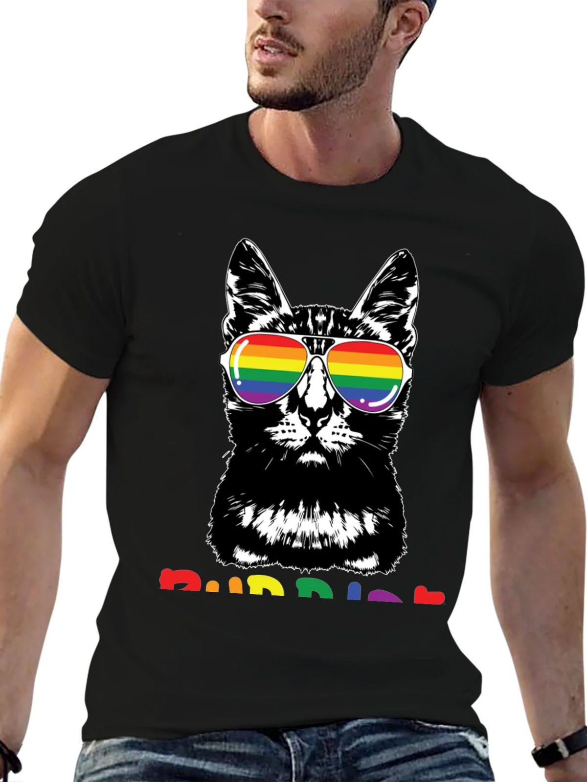 Cool Cat Rainbow T-Shirt product image 4
