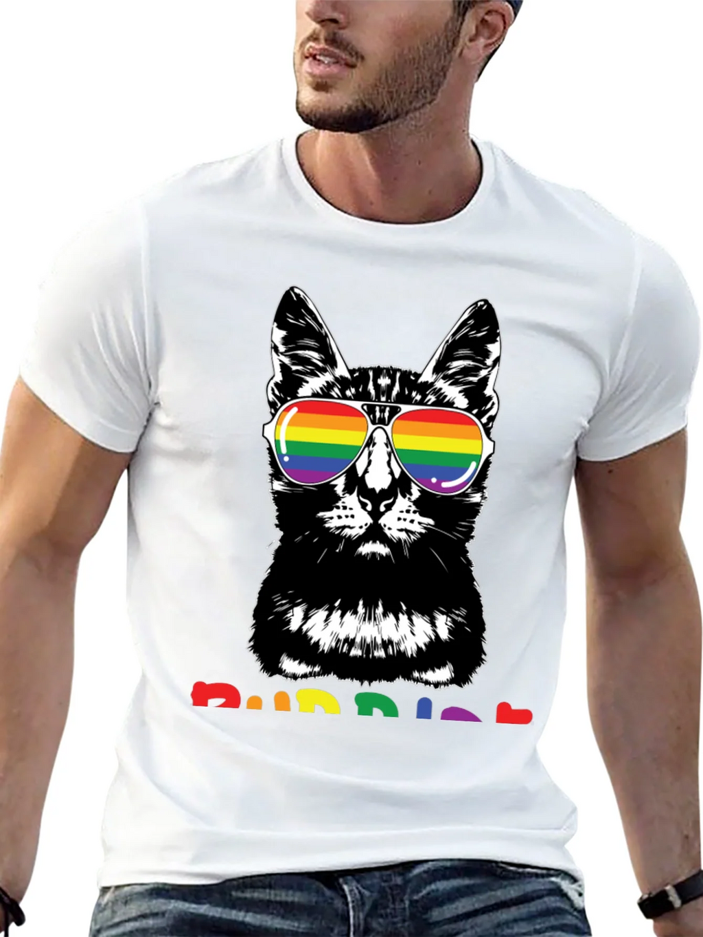 Cool Cat Rainbow T-Shirt product image 7
