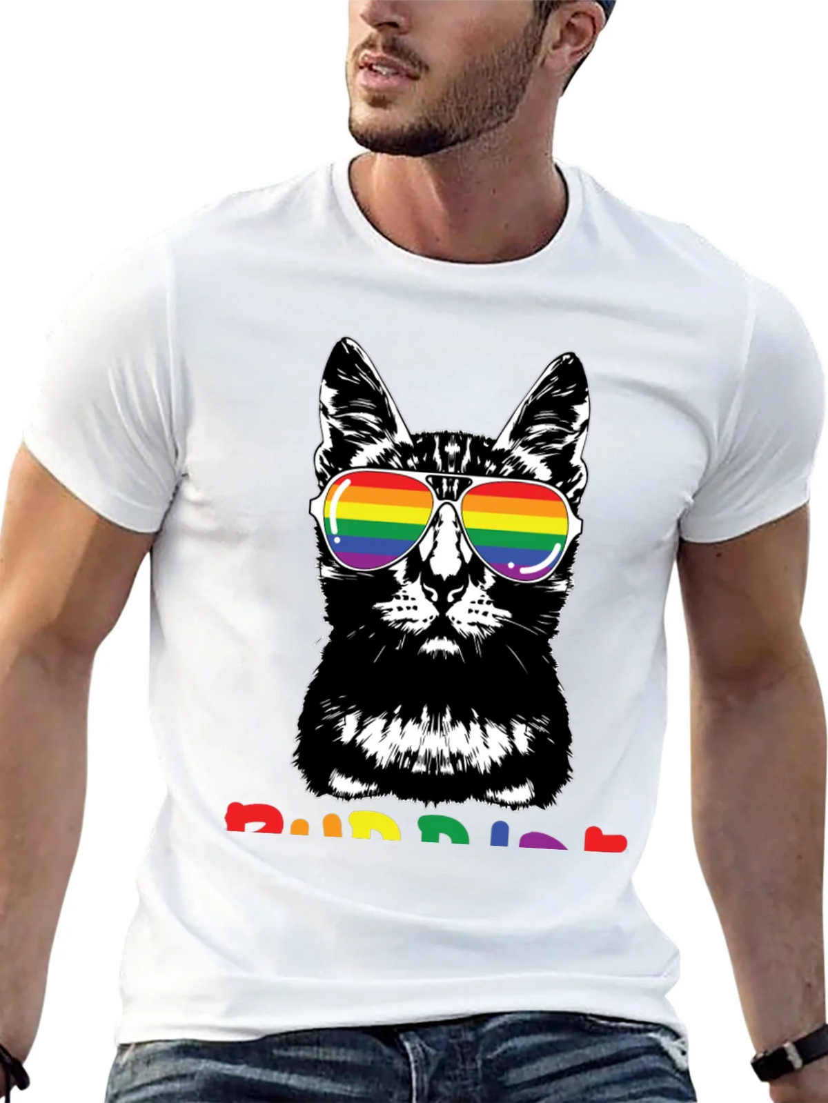 Cool Cat Rainbow T-Shirt product image 7