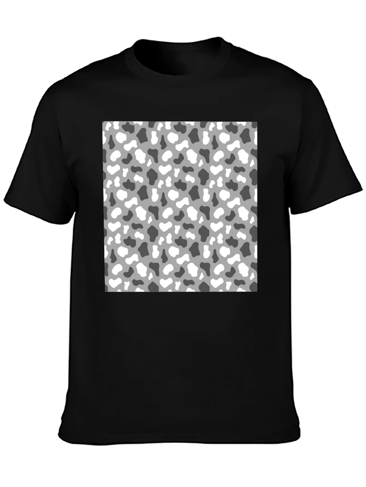 Trendy Camo Print Mens Black T-Shirt product image 3
