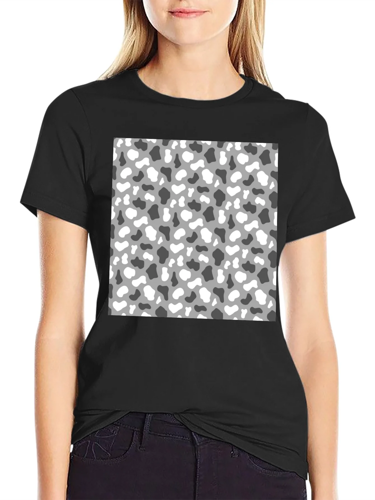 Trendy Camo Print Mens Black T-Shirt product image 2