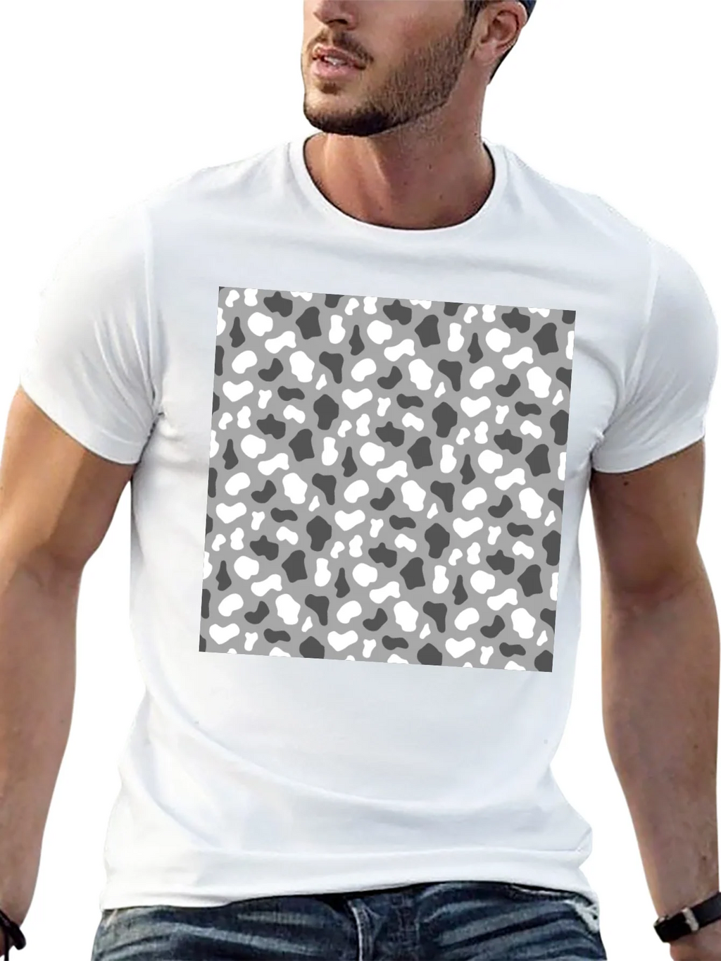 Trendy Camo Print Mens Black T-Shirt product image 12