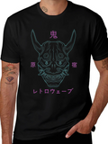 Cyberpunk Oni Mask Graphic Tee product image 1