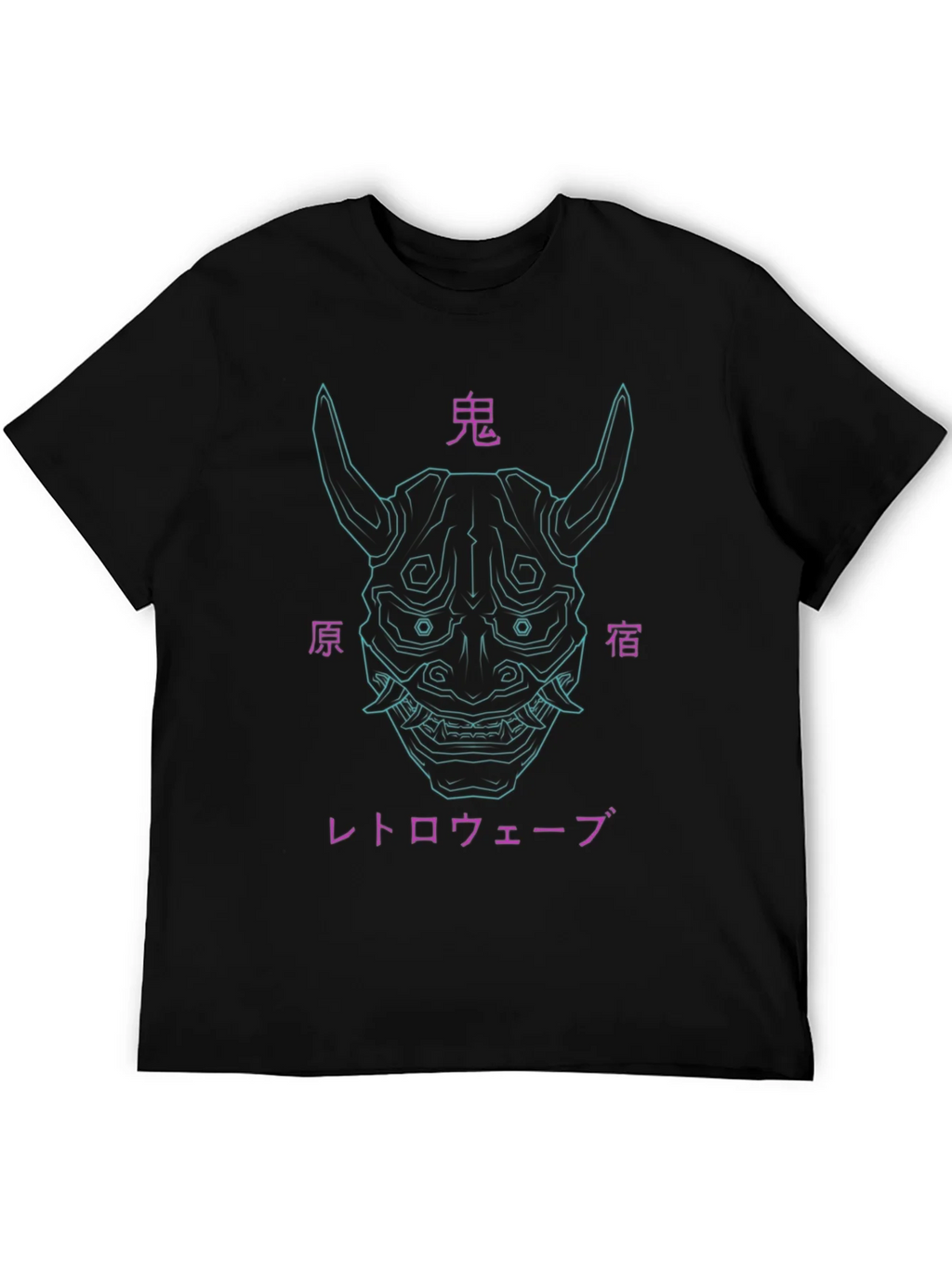 Cyberpunk Oni Mask Graphic Tee product image 3