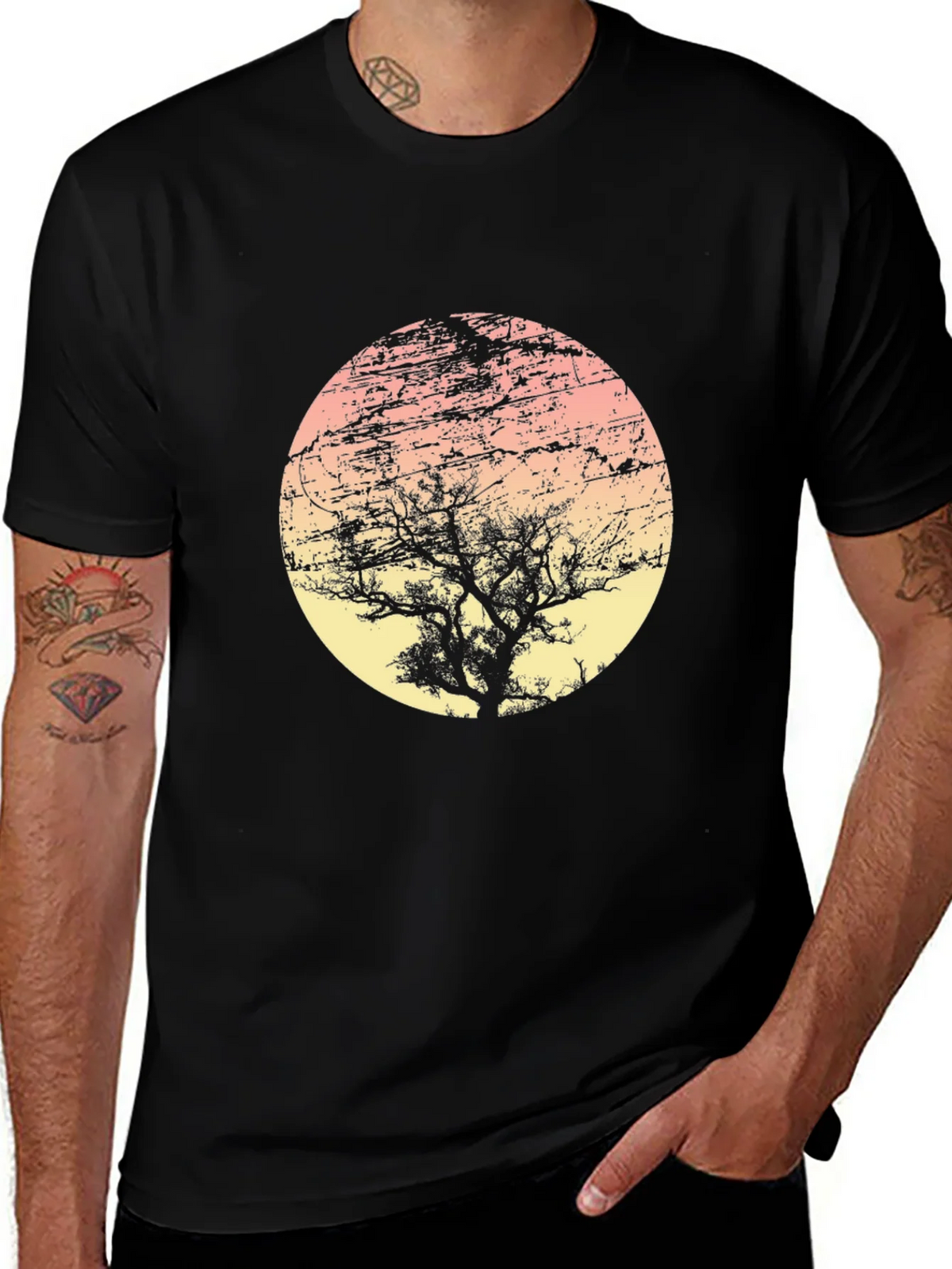 Sunset Tree Graphic Tee - Unique Design product image 1