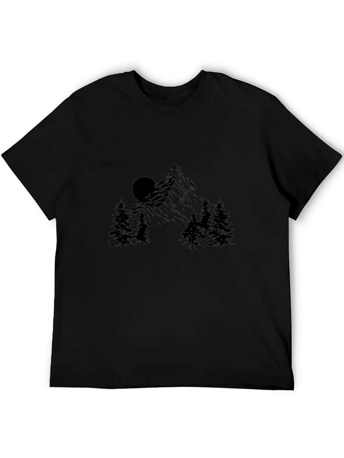 Mountain Scene Graphic Print Black T-Shirt product image 4
