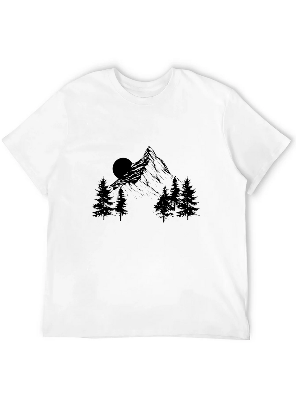 Mountain Scene Graphic Print Black T-Shirt product image 10