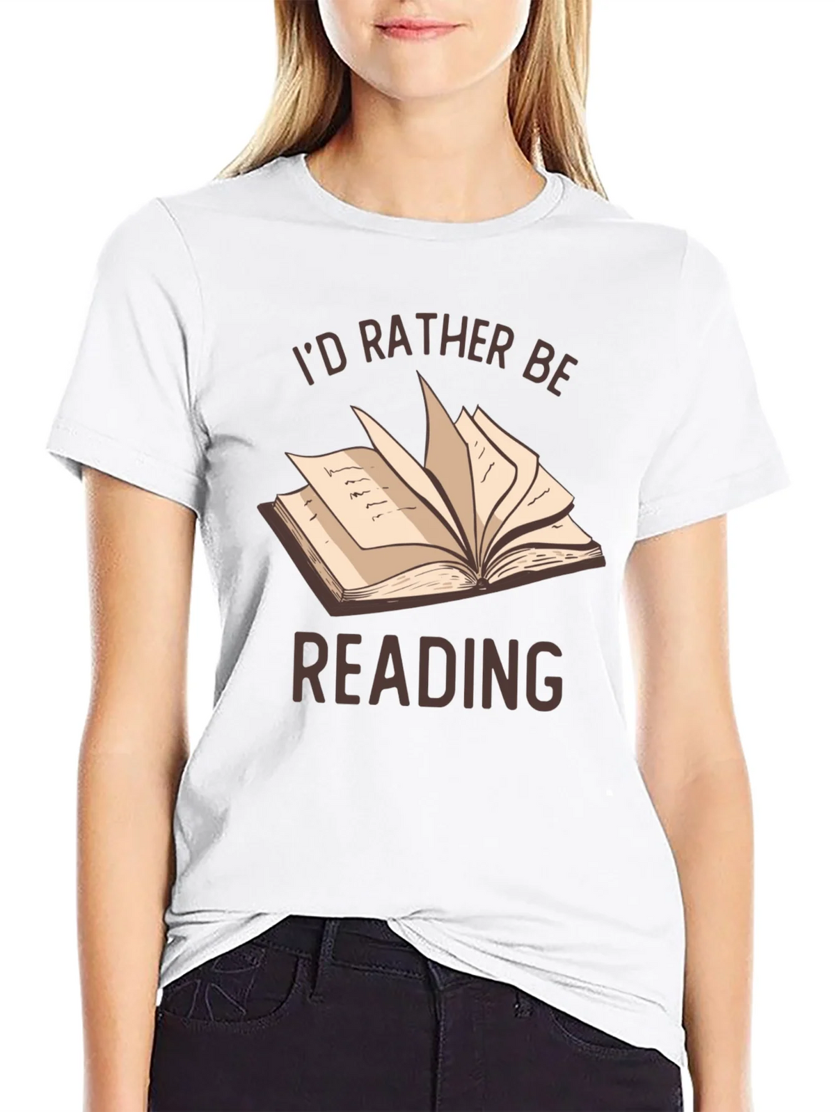 Id Rather Be Reading T-Shirt | Book Lover Tee product image 8