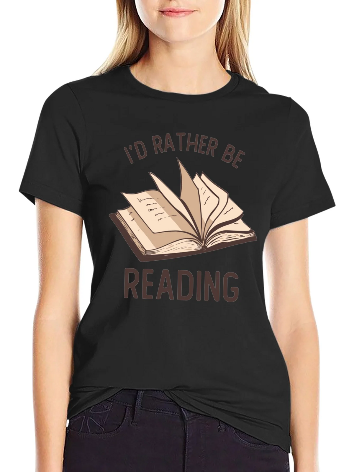 Id Rather Be Reading T-Shirt | Book Lover Tee product image 2