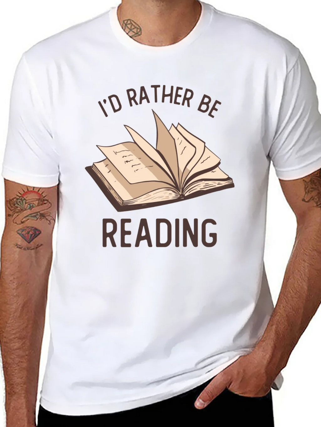 Id Rather Be Reading T-Shirt | Book Lover Tee product image 7