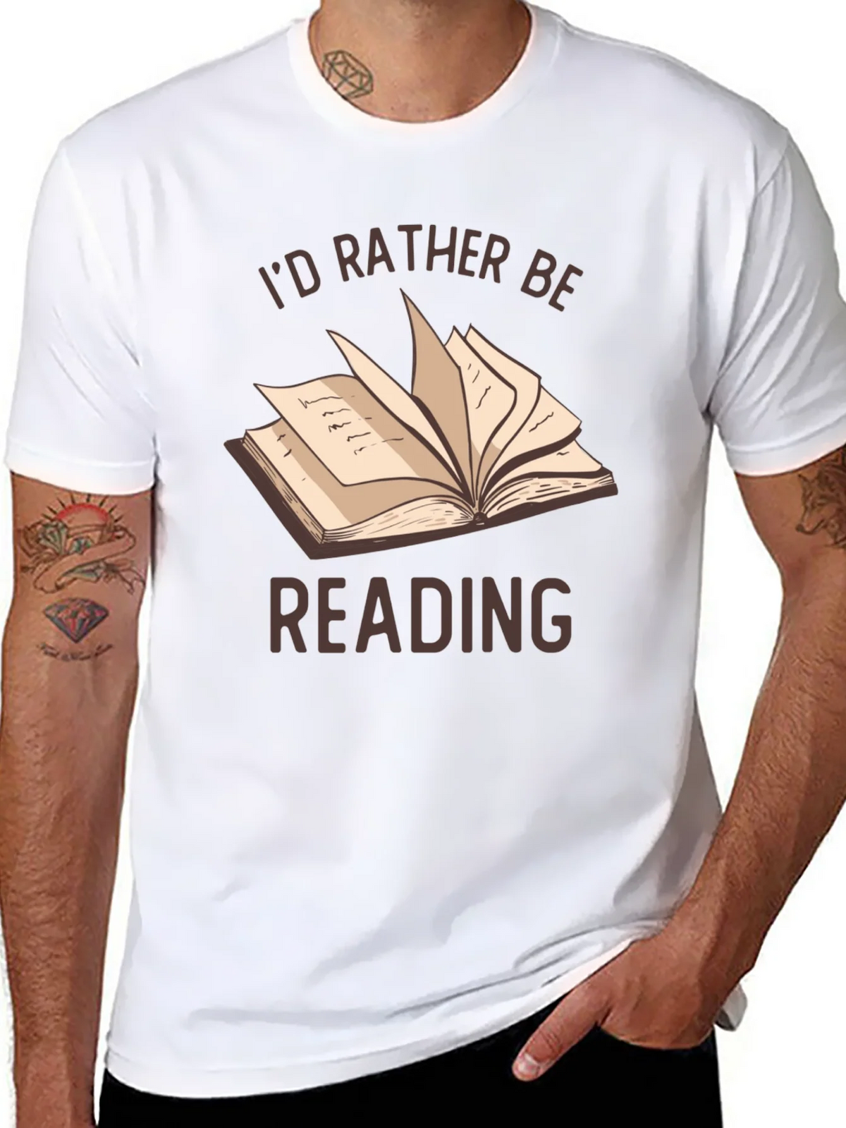 Id Rather Be Reading T-Shirt | Book Lover Tee product image 7