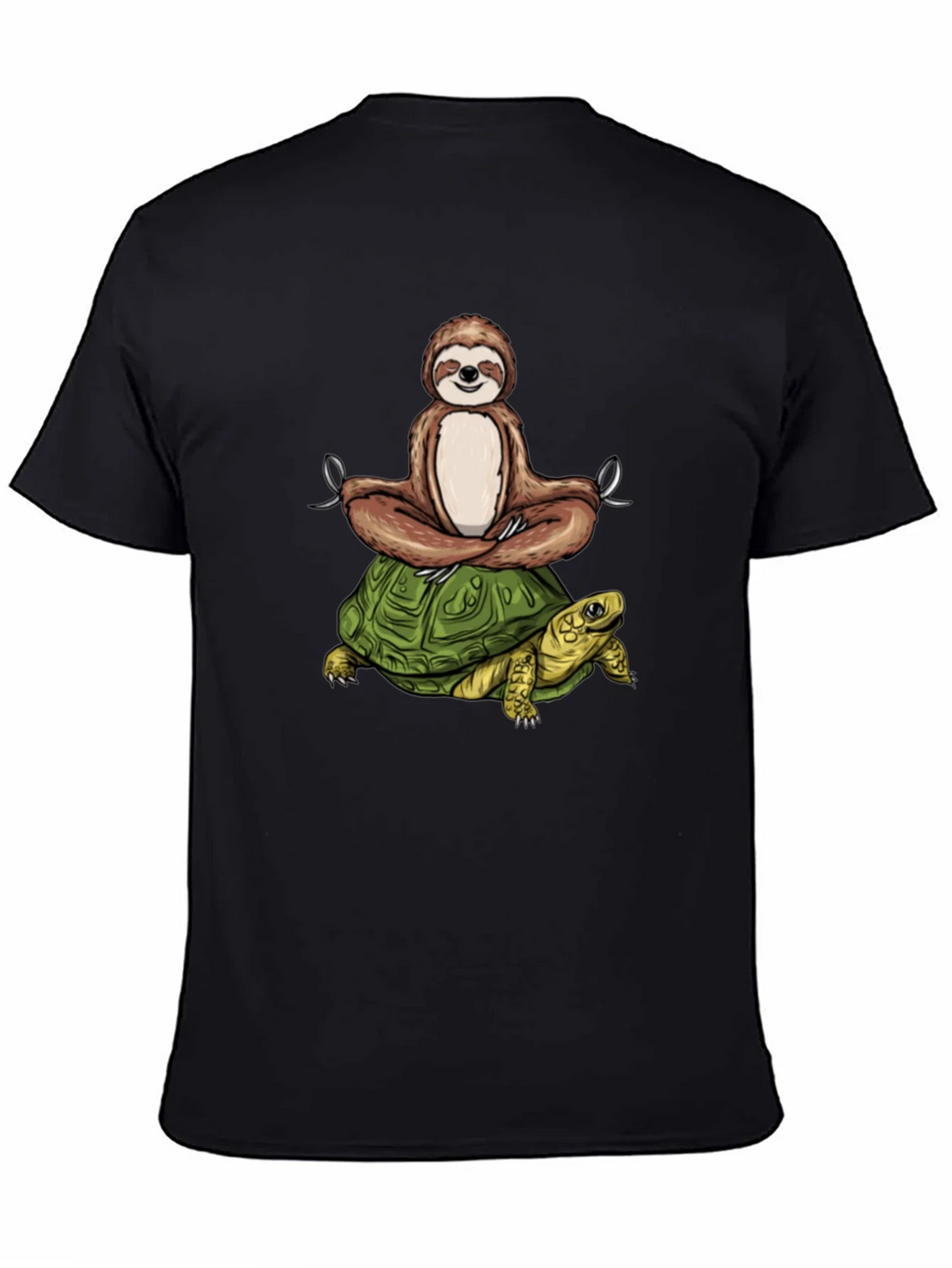 Sloth Meditating on Turtle Graphic Tee product image 2
