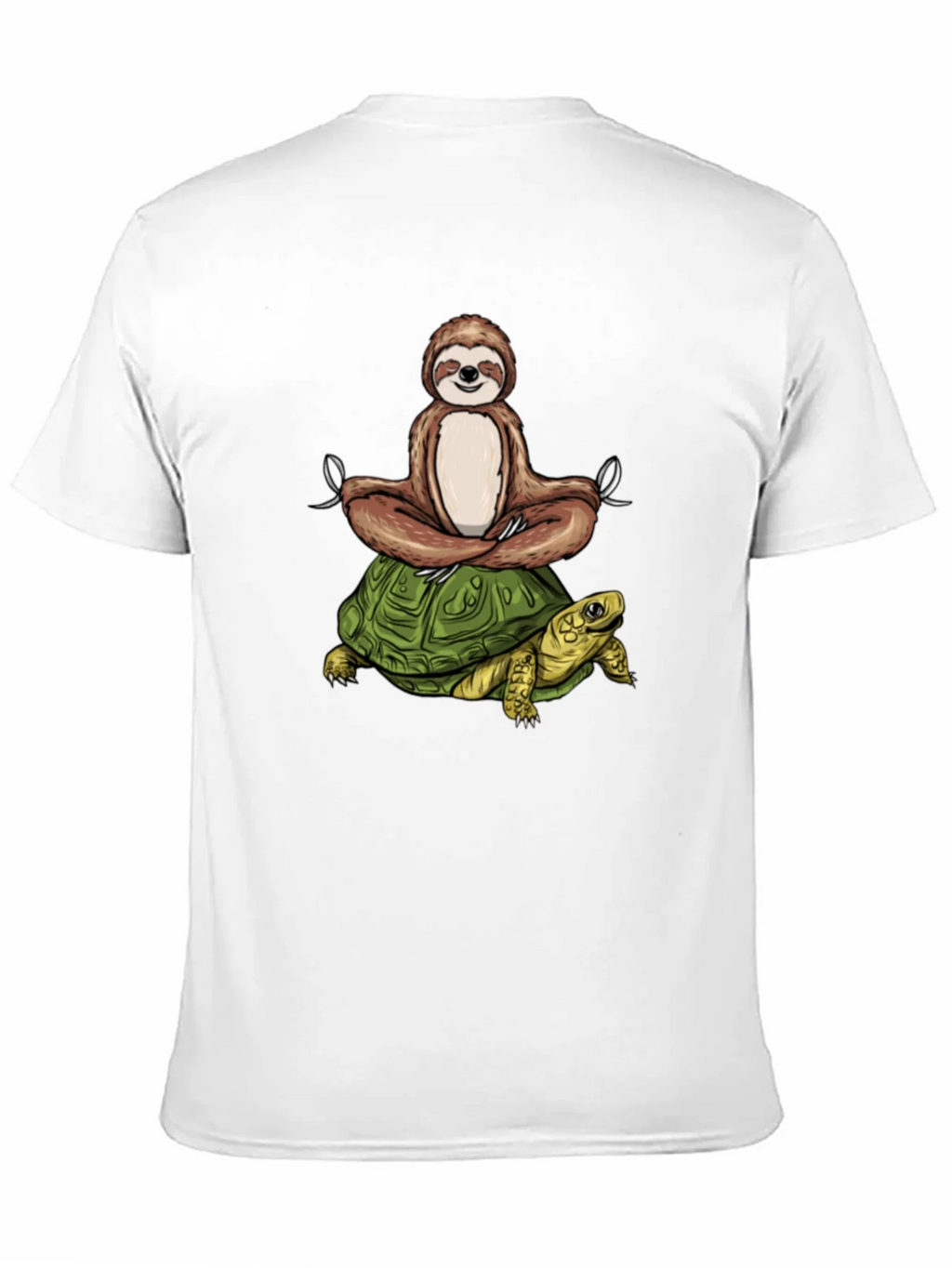 Sloth Meditating on Turtle Graphic Tee product image 7