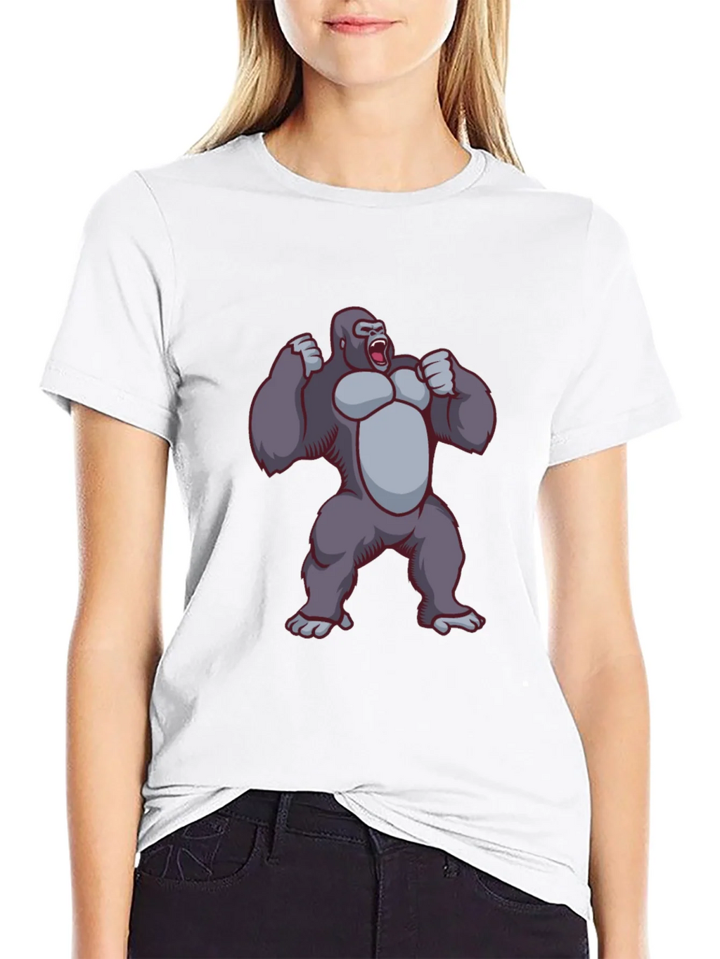 Gorilla Graphic Tee - Black Crew Neck T-Shirt product image 8