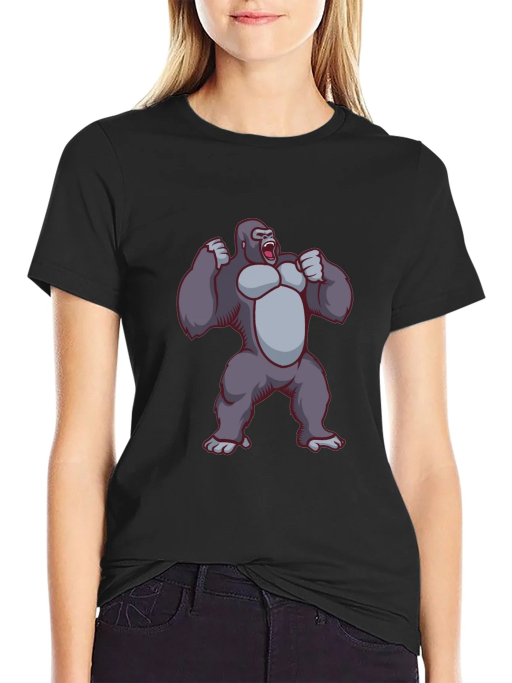 Gorilla Graphic Tee - Black Crew Neck T-Shirt product image 2