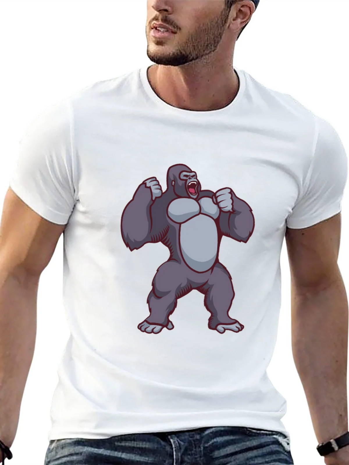 Gorilla Graphic Tee - Black Crew Neck T-Shirt product image 12