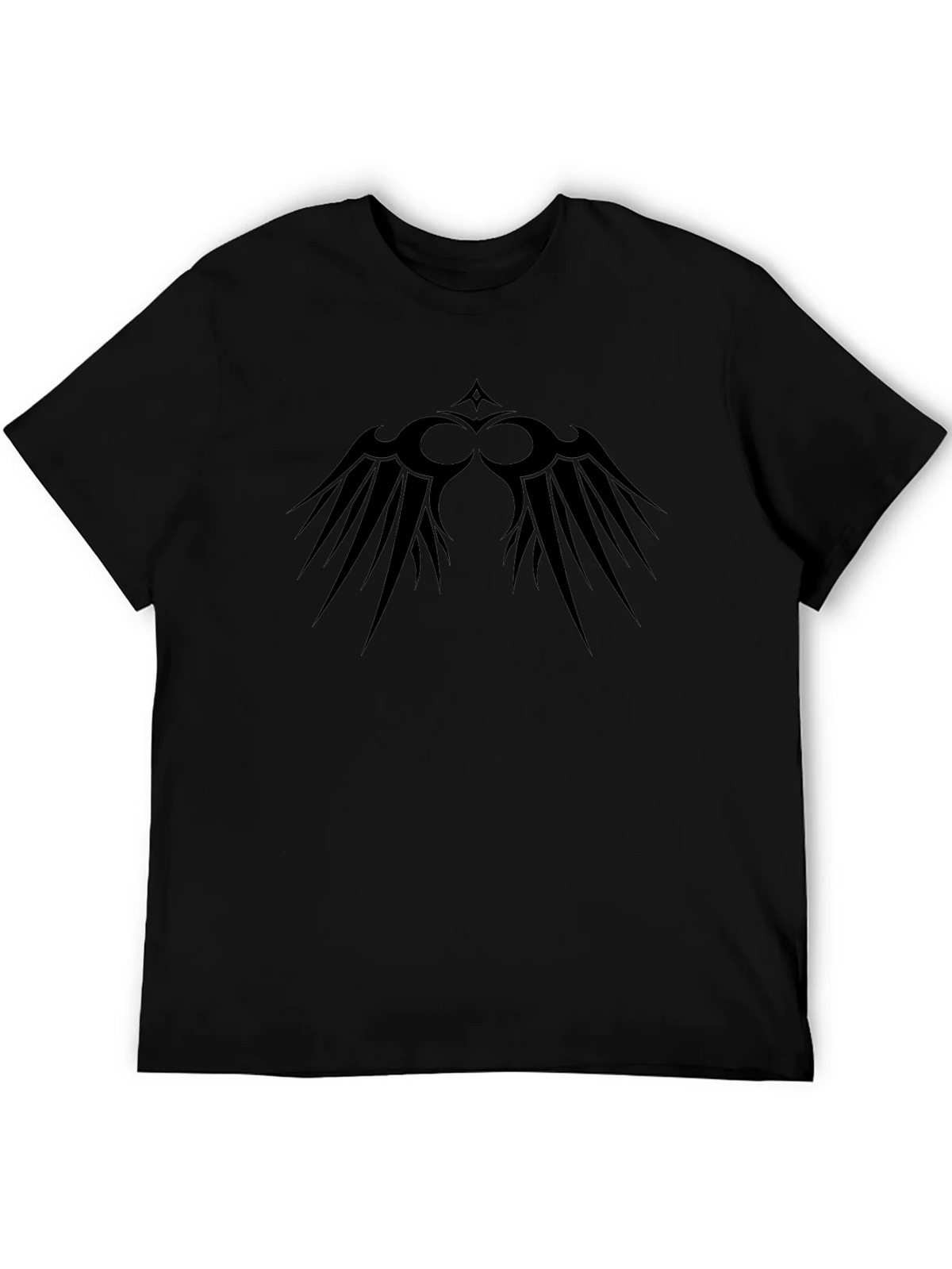 Black Graphic Tee - Tribal Wings Design product image 5