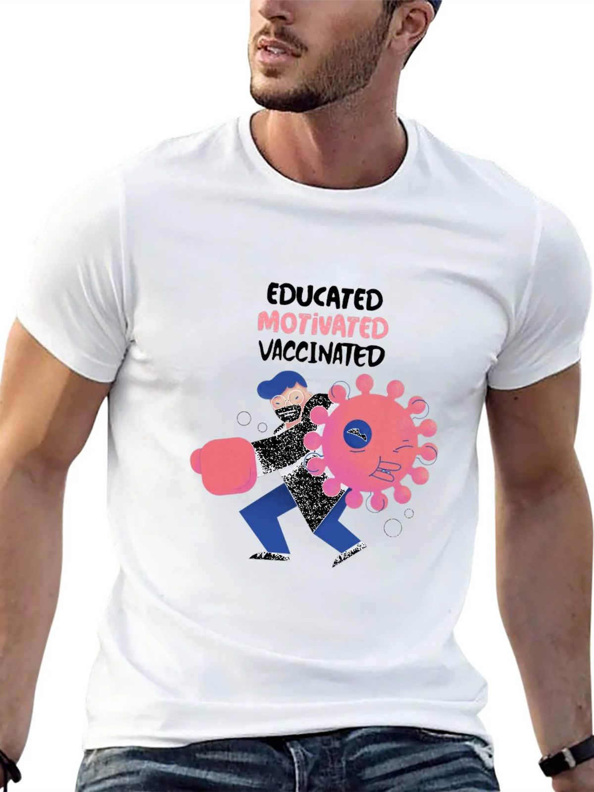 Educated Motivated Vaccinated Graphic T-Shirt product image 11