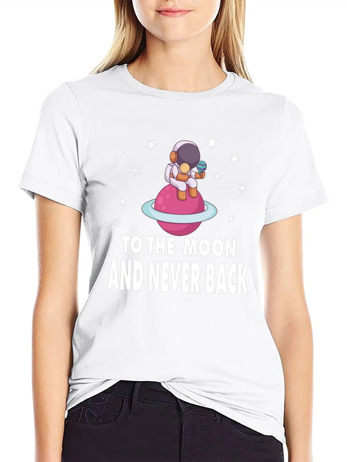 To the Moon Astronaut Black T-Shirt product image 8