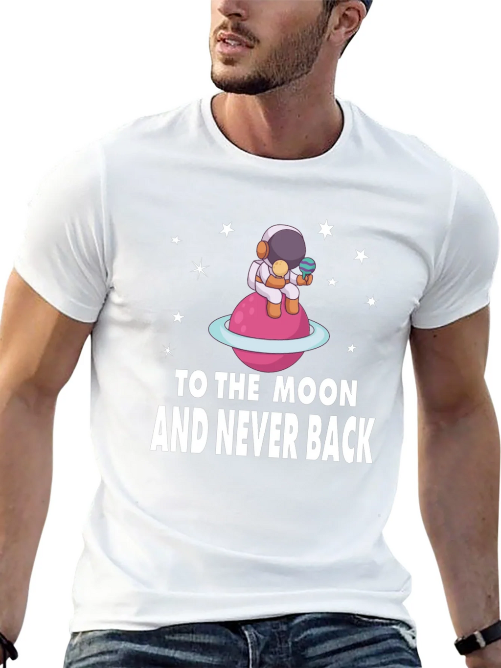 To the Moon Astronaut Black T-Shirt product image 12