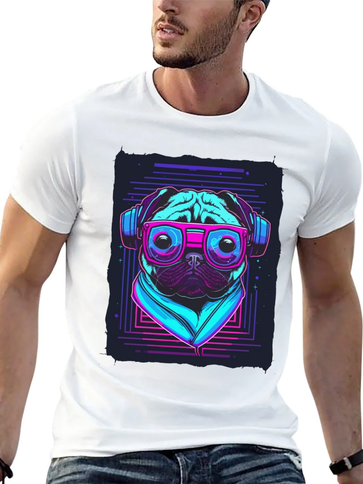 Retro Pug T-Shirt - Music Lover Style product image 8