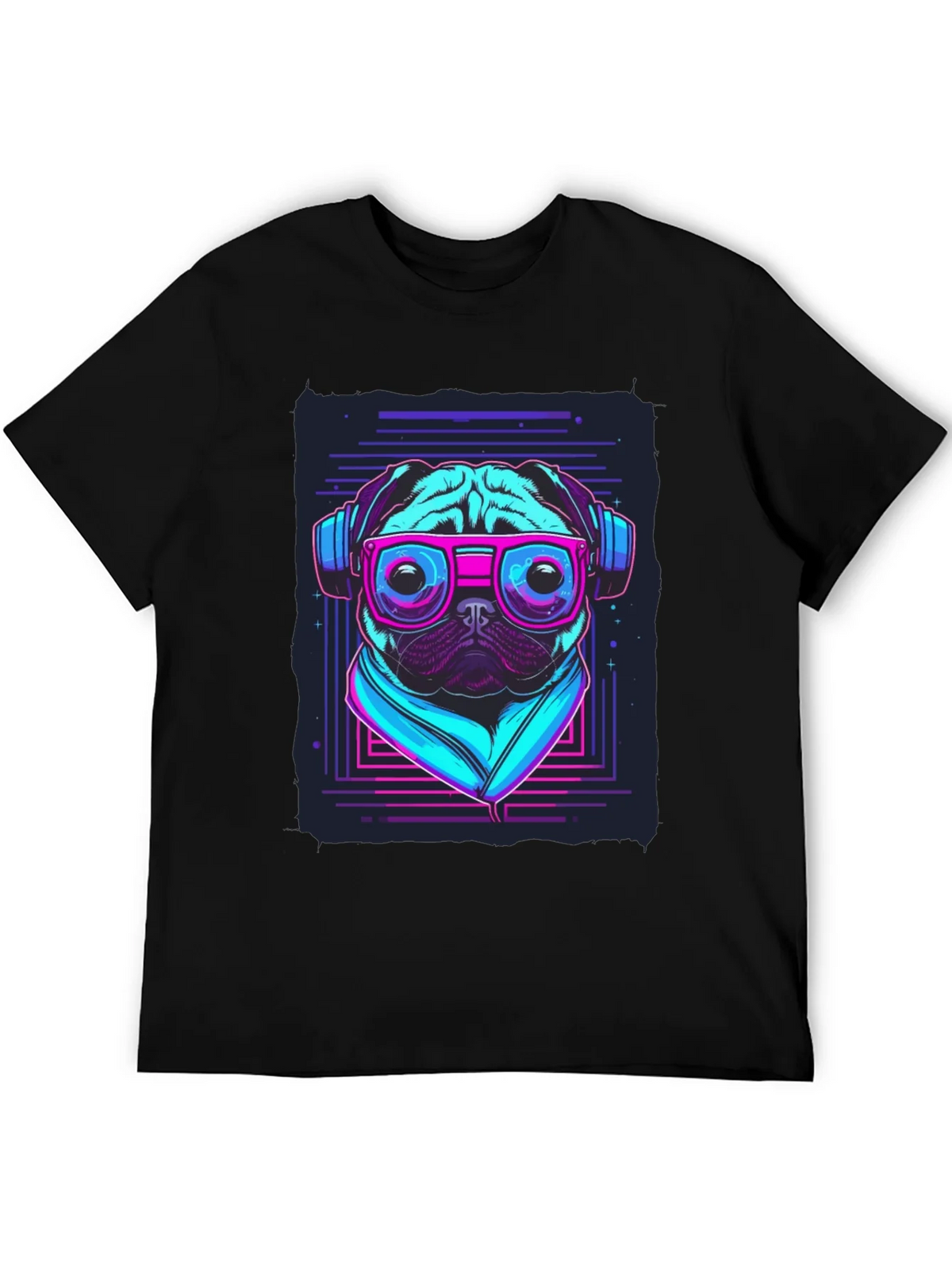 Retro Pug T-Shirt - Music Lover Style product image 3