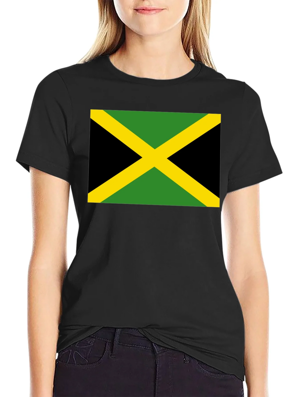 Jamaica Flag T-Shirt - Black Cotton Tee product image 1