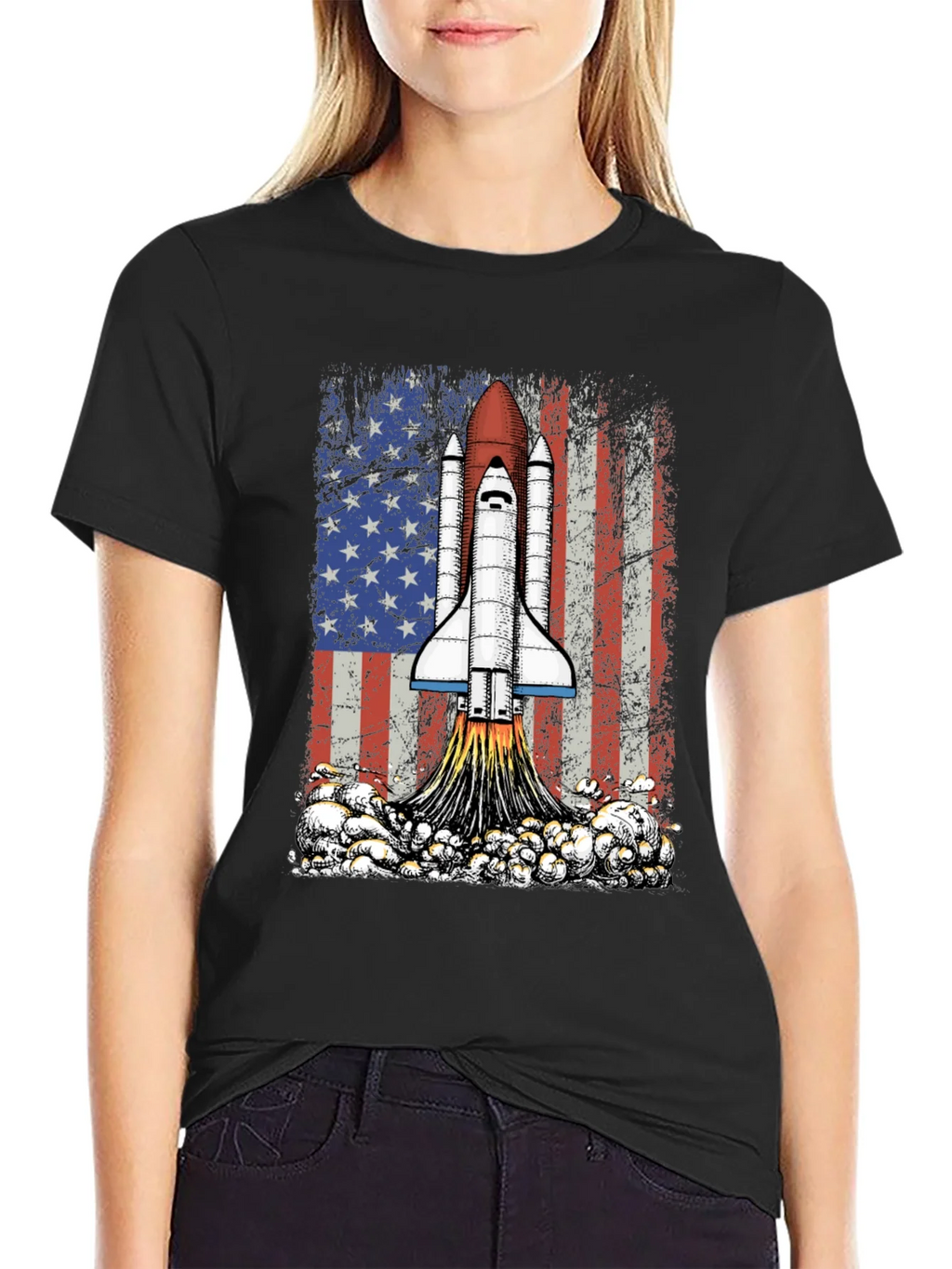 Rocket USA Flag Graphic T-Shirt product image 2
