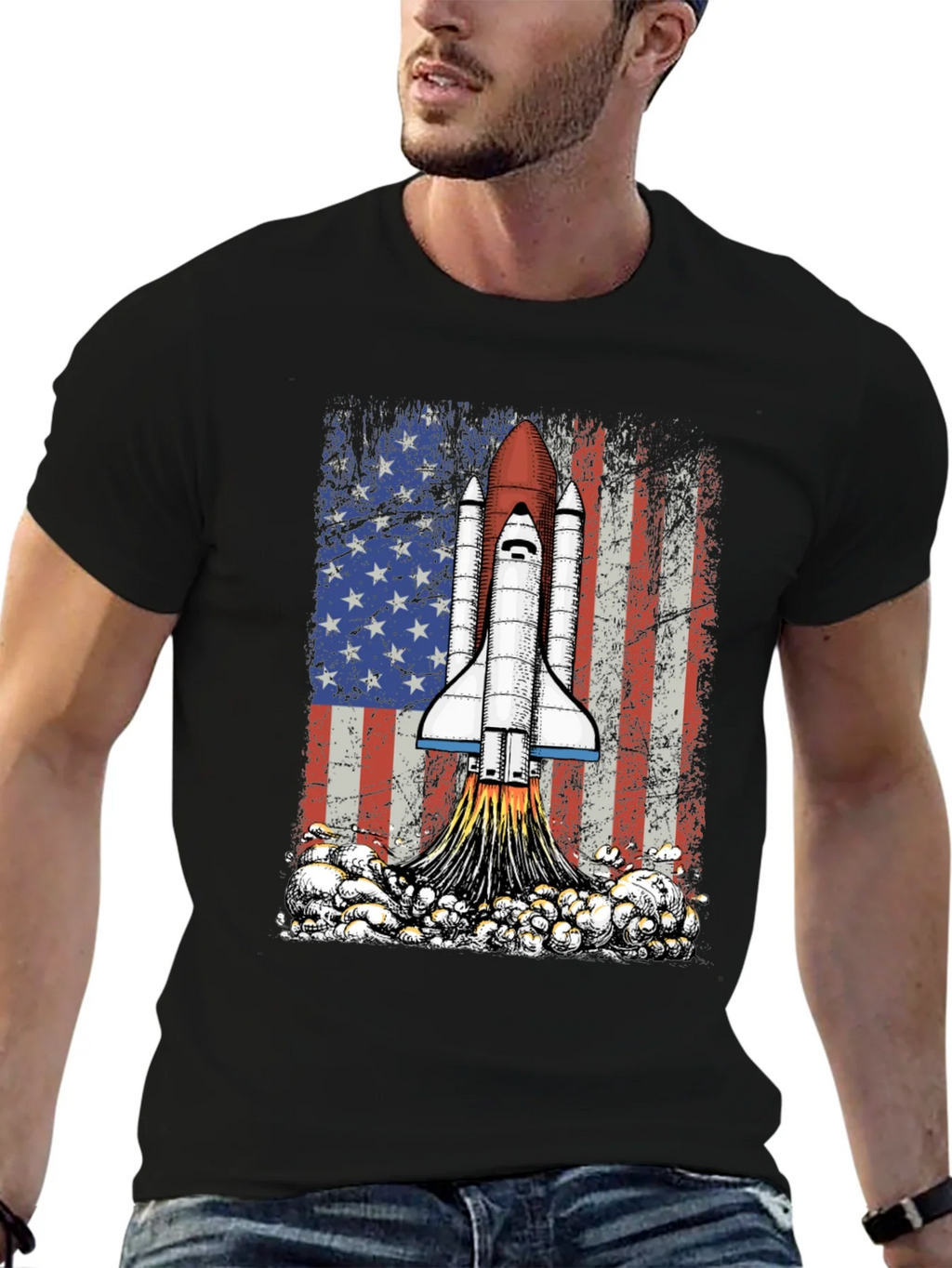 Rocket USA Flag Graphic T-Shirt product image 6