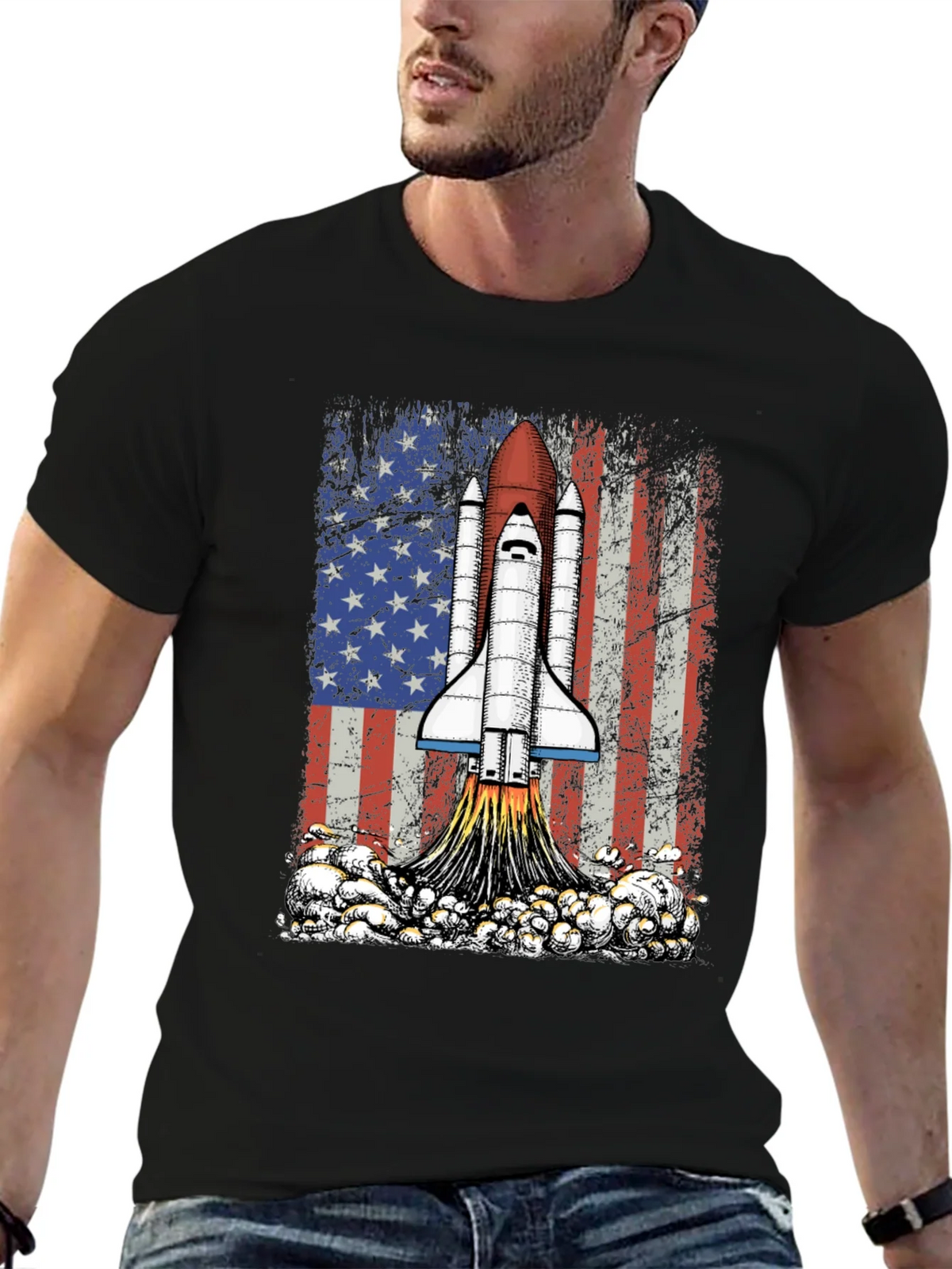 Rocket USA Flag Graphic T-Shirt product image 6
