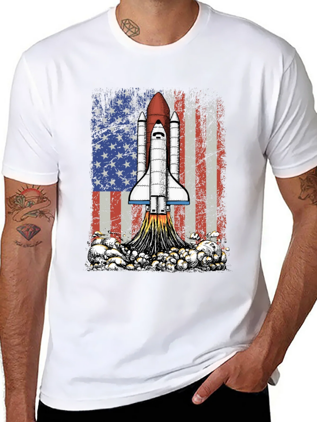 Rocket USA Flag Graphic T-Shirt product image 7
