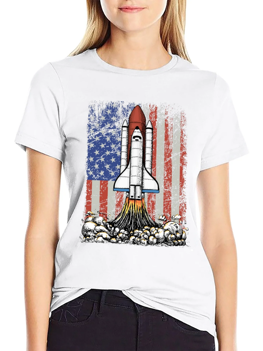 Rocket USA Flag Graphic T-Shirt product image 8
