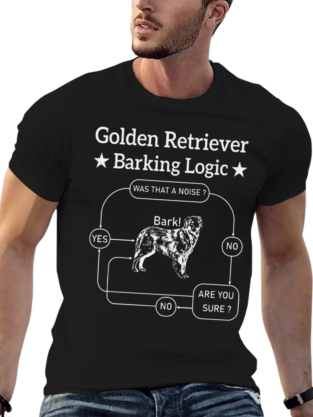 Golden Retriever Barking Logic T-Shirt - Funny Dog Tee product image 6