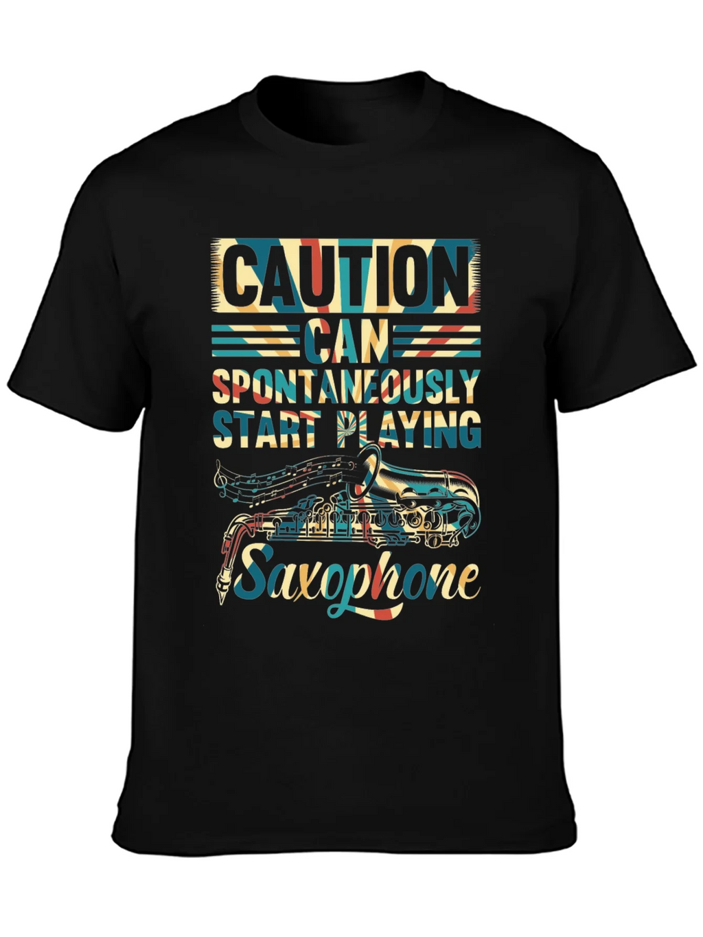 Caution Saxophone T-Shirt - Musician Gift product image 3