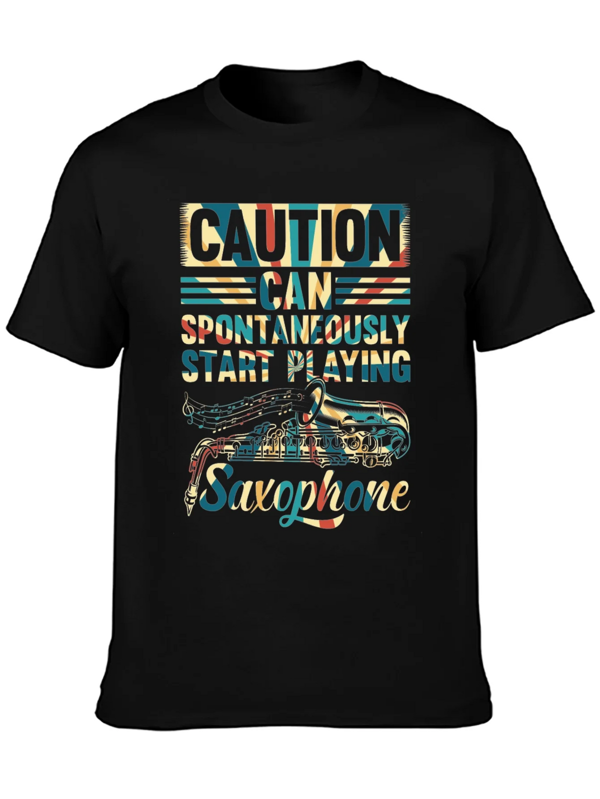 Caution Saxophone T-Shirt - Musician Gift product image 3