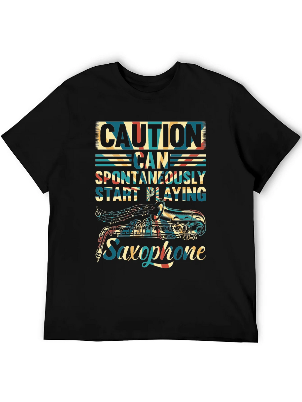 Caution Saxophone T-Shirt - Musician Gift product image 5