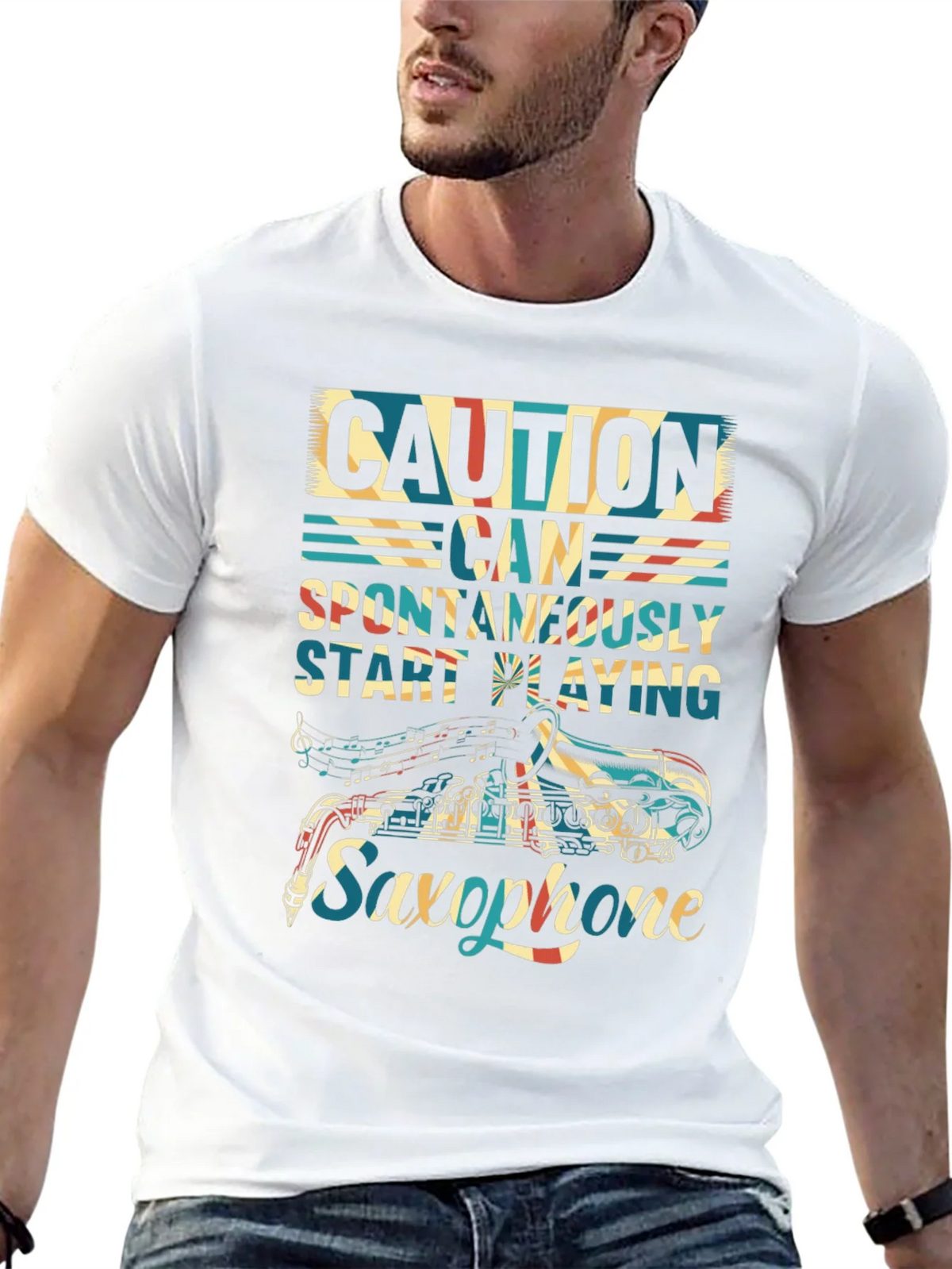Caution Saxophone T-Shirt - Musician Gift product image 12